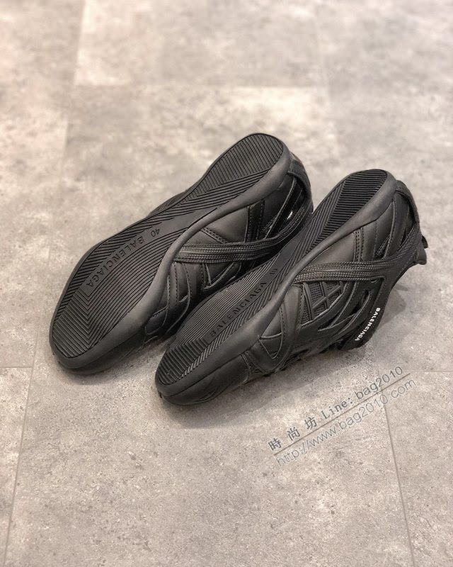Balenciaga經典款男女鞋 巴黎世家頂級版本Drive鏤空老爹黑色賽車鞋 Balenciaga情侶款老爹鞋  hdbl1187